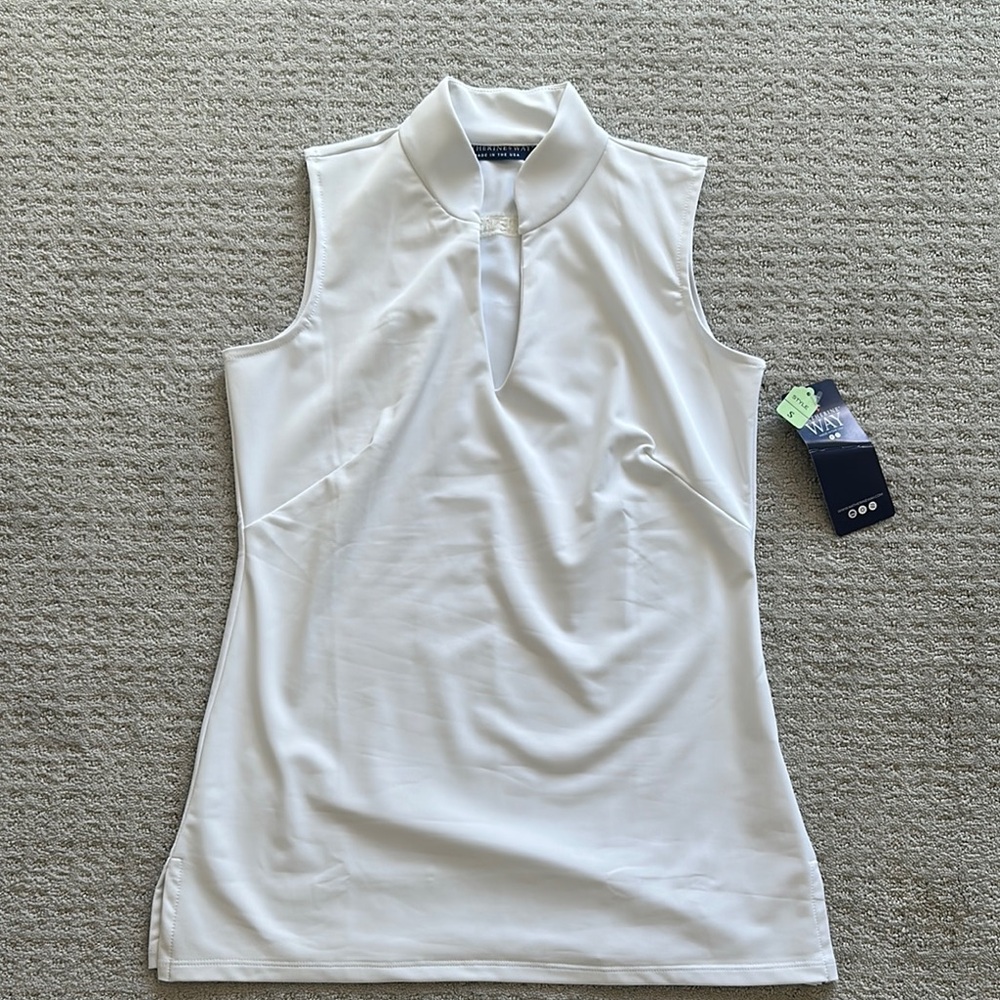 NWT Katherine Way White Golf Sleeveless Top size small